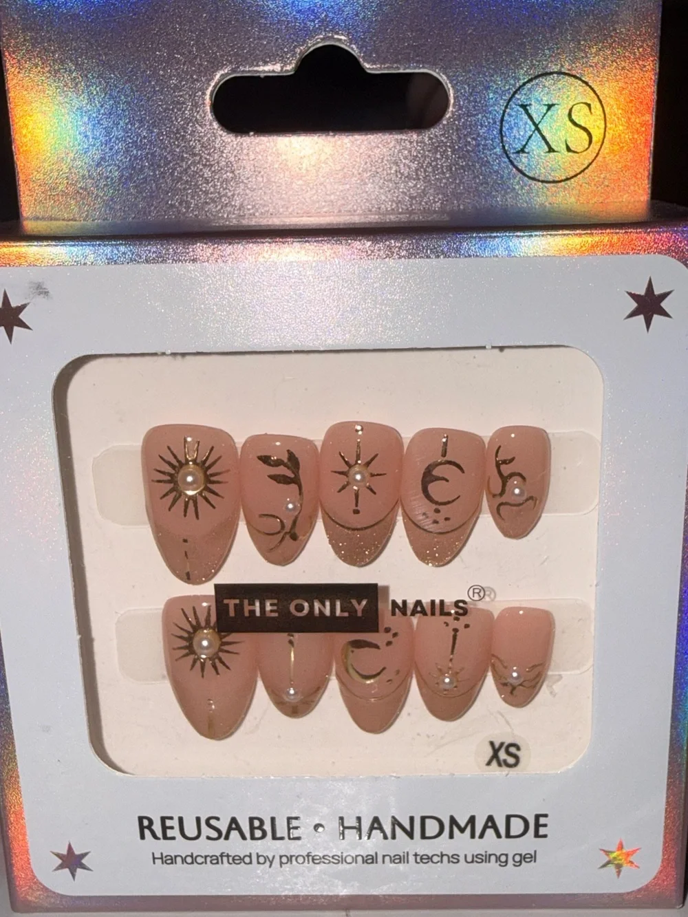 The Only Nails Reusable Handmade Nude Sun & Moon Gel Press-On Set